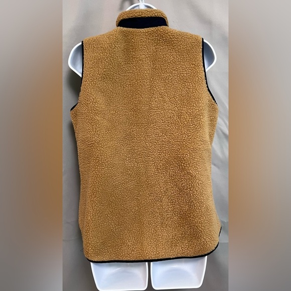 Crown & Ivy Women’s Vest Brown Tan‎ Fleece Full Zip  Pockets SZ Small - Picture 2 of 8
